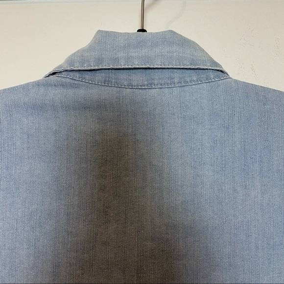 Denim Look Cotton Blend Button Down Dress/ Tunic Top - Picture 9 of 11